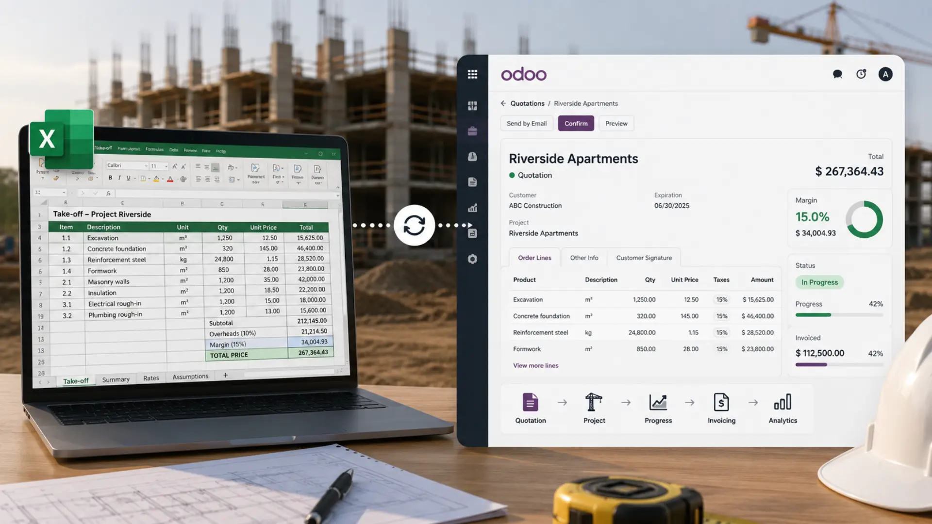 La comparaison entre Odoo et Excel montre la différence entre un ERP intégré et un outil de tableur classique.